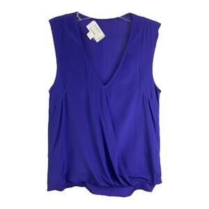 Artelier Nicole Miller Women's Sz S Tank Top Sleeveless 100% Silk Purple V-Neck